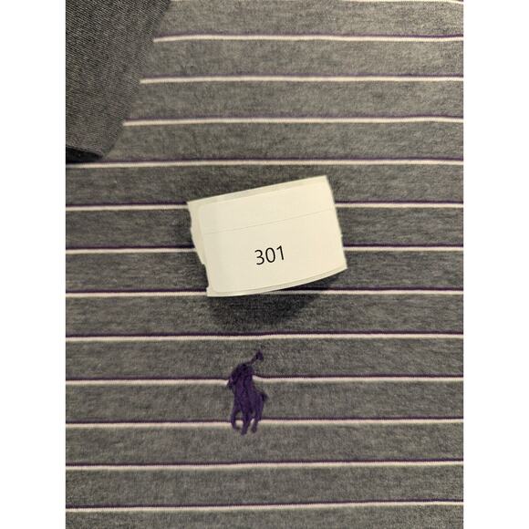 Ralph Lauren Polo Golf Shirt Large Men's VTG Gray Striped Short Sleeve - Picture 10 of 10